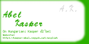 abel kasper business card